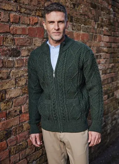 Denis Full Zip Aran Sweater